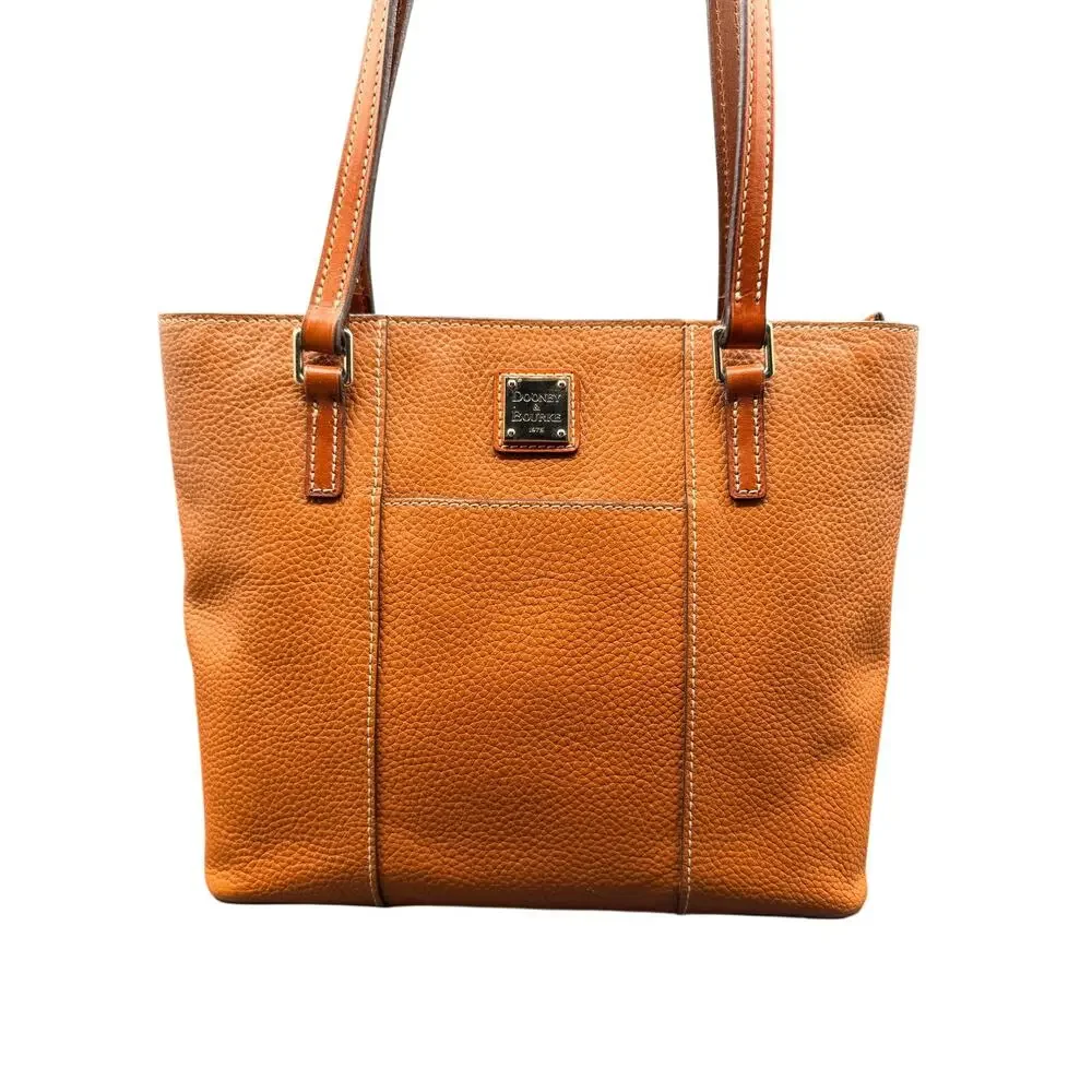 Dooney & Bourke Pebble Grain Leather Tote Bag Cognac Brown